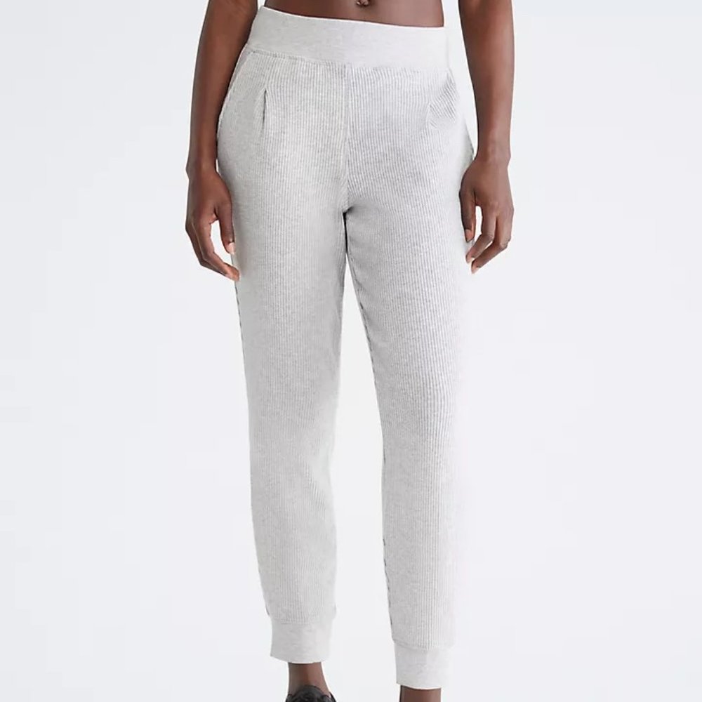 CALVIN KLEIN Grey Ribbed Jogger Pants XS ( New With Tags )(Part of a Set)
